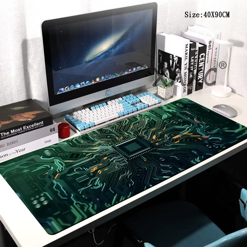 

HYBXAXC Inside Circuit Board Pattern Mouse Pad Computer Table Mats Rubber Anti-slip Gaming Keyboard Mousepads Long Desk Pads