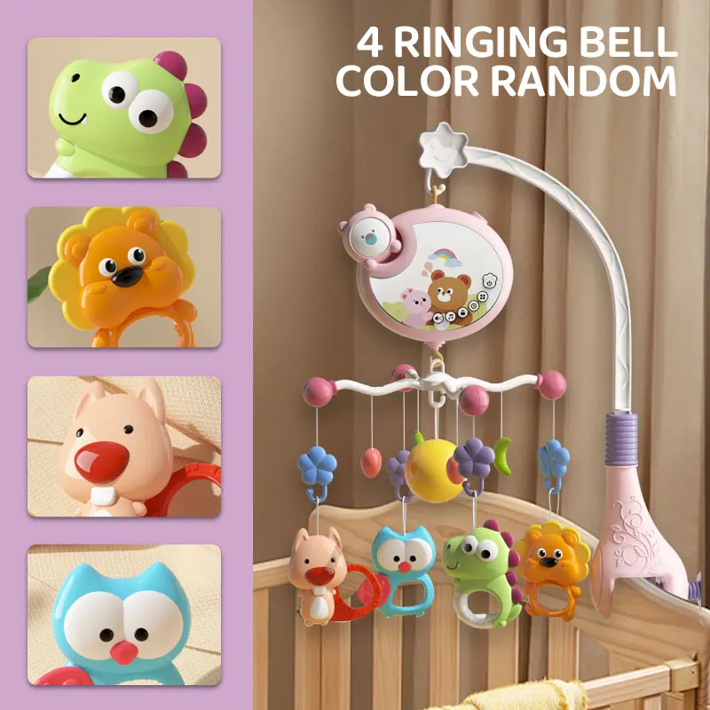 Zabawki do zawieszenia na łóżeczku dziecięcym, z grzechotkami i różnymi ozdobami do zawieszenia, wspomagają rozwój wzrokowy i słuchowy dziecka.