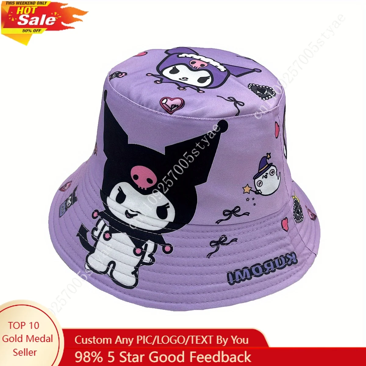 

1PC Sanrio Fishing Hat Bucket Hat Summer Cap for Girls