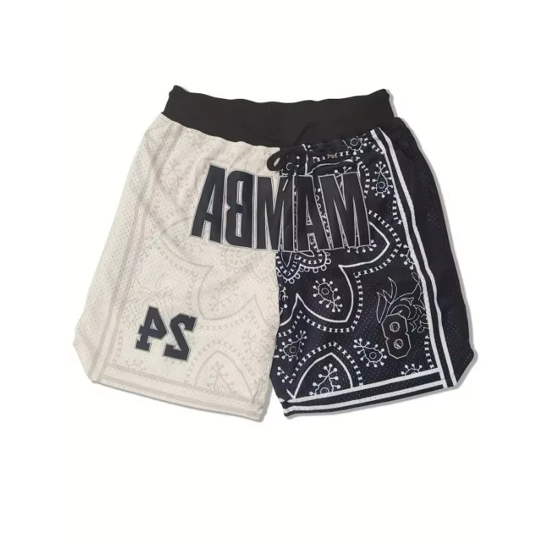 

Лето # 8 # Баскетбольные шорты с 24-цифровой узором и принтом, дышащие шорты на шнурке, повседневные брюки для спорта на открытом воздухе, фитнеса, мото