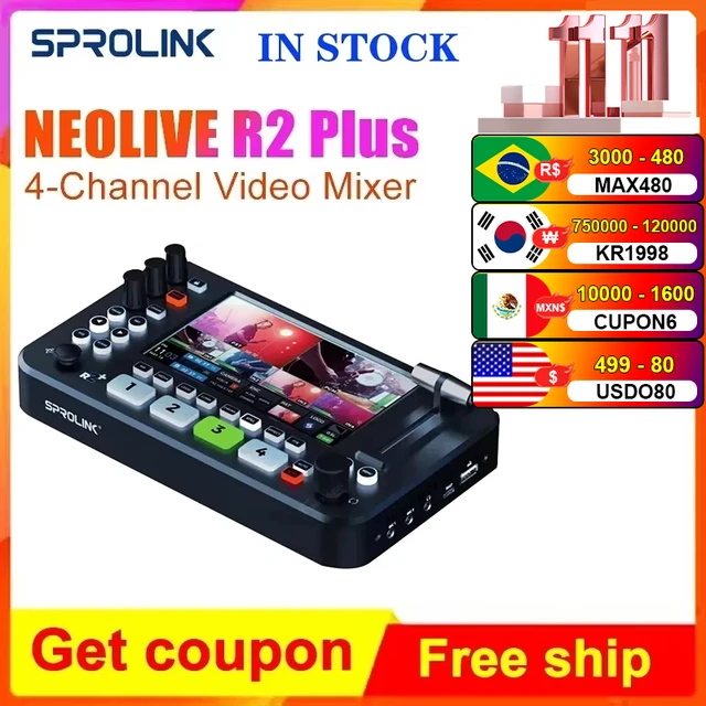 Instock SPROLINK NEOLIVE R2 Plus Video Mixer Switcher 4x HDMI-Compate  Inputs with USB 3.0 Multi-Cameras Capture Live Stream Apps - AliExpress