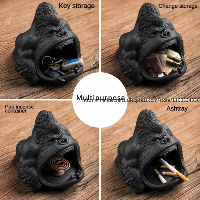 

Креативная пепельница с рисунком орангутанга, ветрозащитная керамическая домашняя гостиная, автомобиль, европейские украшения, аксессуары, подарки