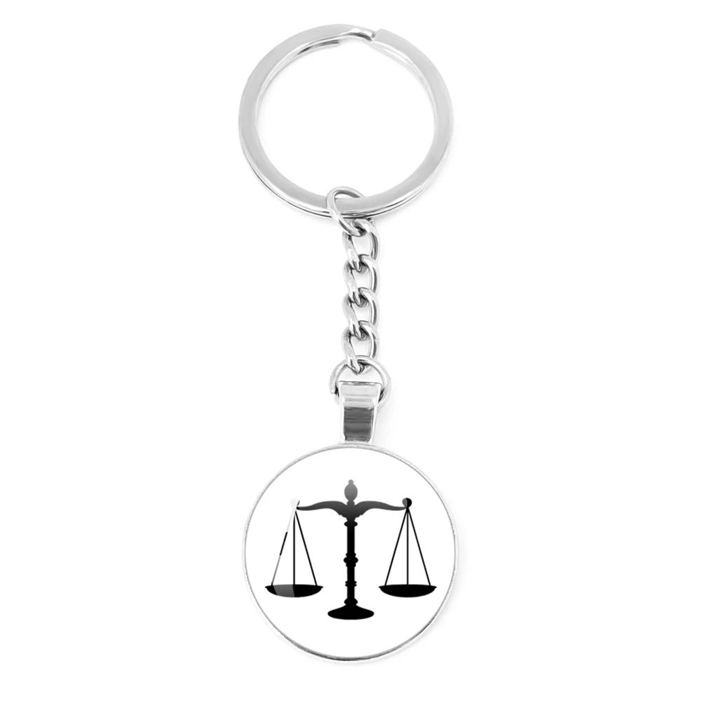 2023 Lawyer Keychain Accessories Justice Scale Keychains for Judge Justice Hammer Key Gift for Law Student