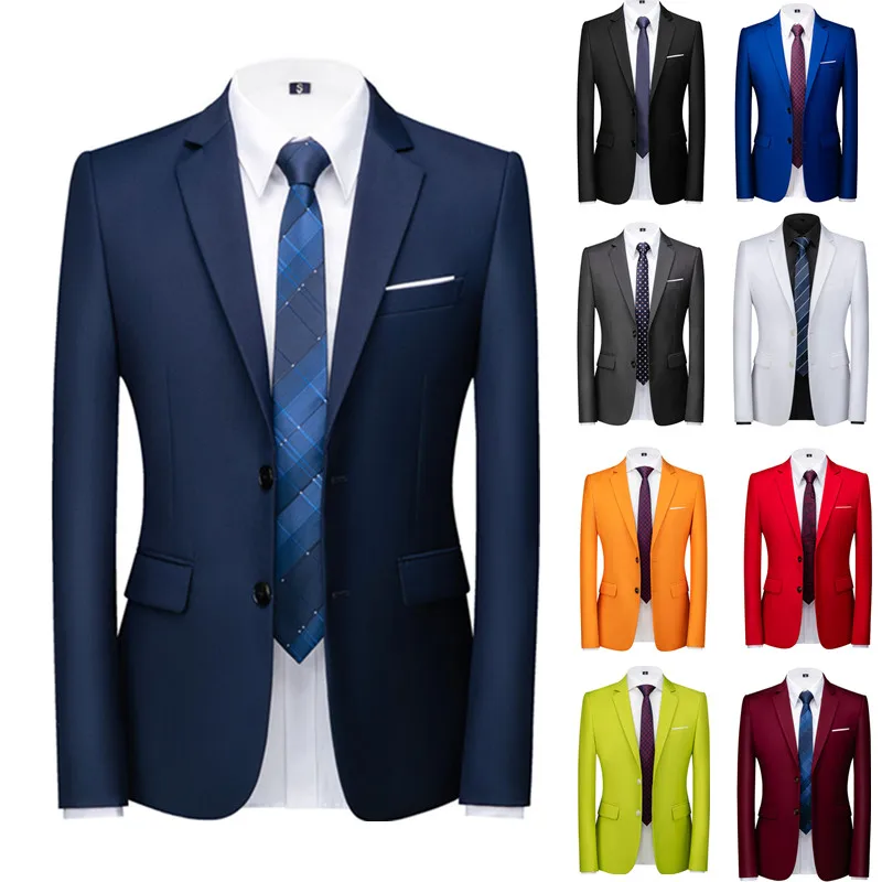 

(США Размер) 15-цветный пиджак Мужской приталенный деловой пиджак Формальный офис Повседневный приталенный пиджак Большой размер Формальные пиджаки
