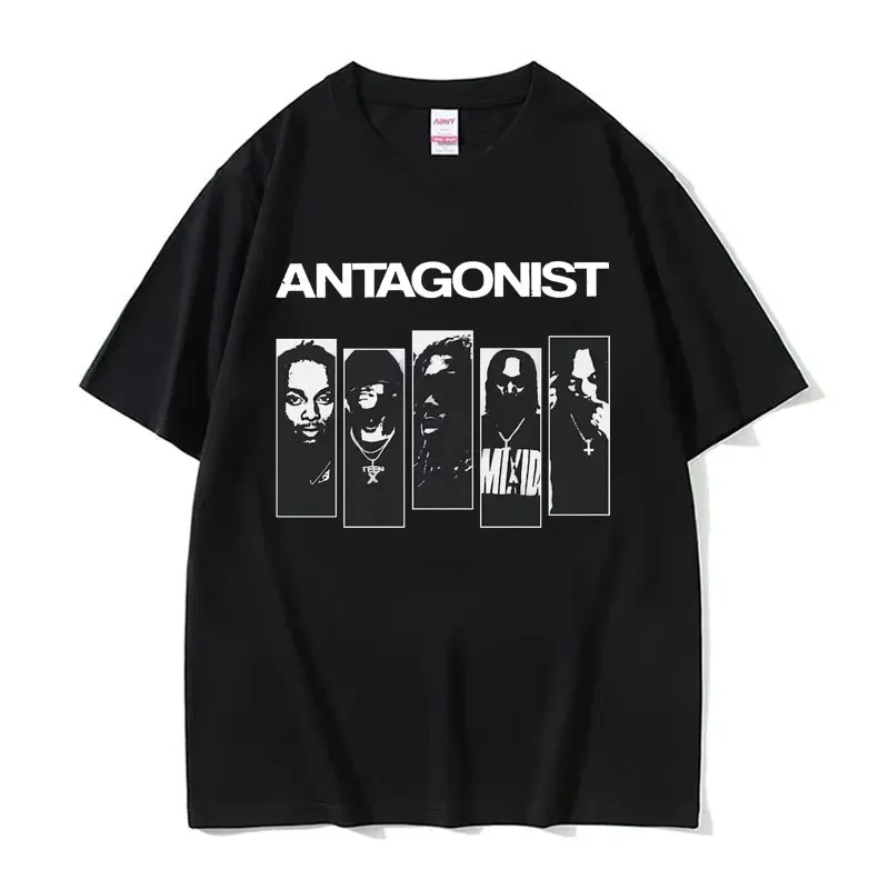 Rapper Playboi Carti Antagonist Graphic T-shirt Men Vintage Hip Hop Oversized T Shirt Men's Harajuku Short Sleeve T-shirts Tops