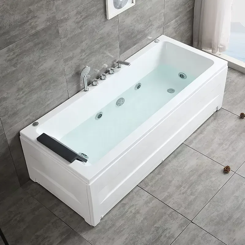 Recessed Acrylic Jacuzzi Bathtub for Bathroom Spa Hydrotherapy Massage Tub Deep Soaking Bath