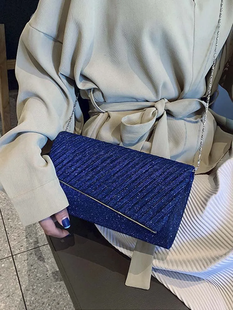 Koperta z cekinami torebki wieczorowe sprzęgła dla kobiet torba typu Crossbody z łańcuchem 2024 mody wesele przyjęcie torby listonoszki Sac — zdjęcie 2