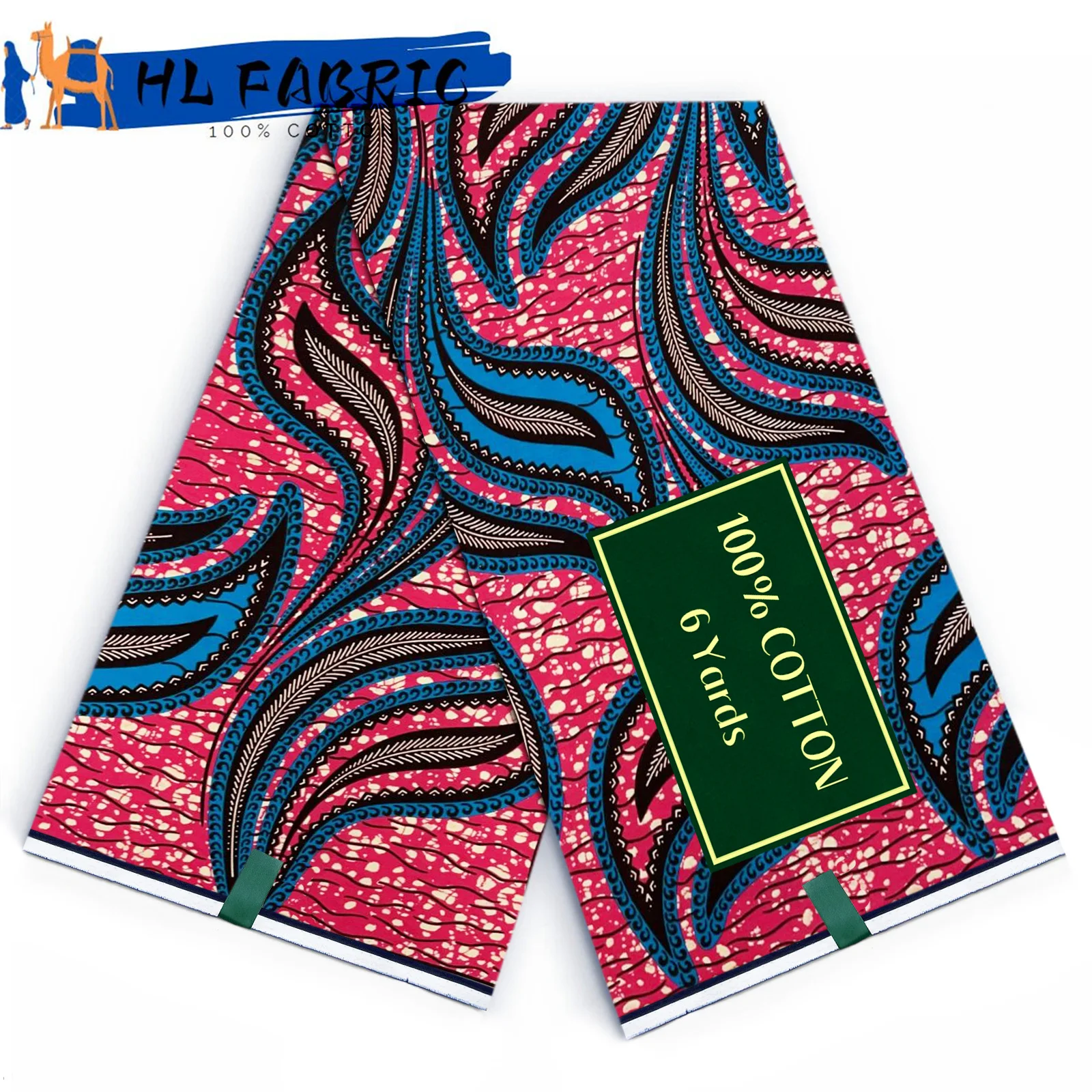 

Модная африканская восковая хлопчатобумажная ткань, 6 ярдов, пряжа с принтом 2025 года, новые поступления для свадебного шитья одежды и юбок