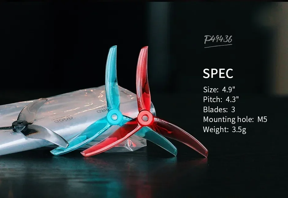 Hélice tri-blade P49436 de 4 pulgadas, Compatible con POPO para FPV Racing Freestyle Drone, para interiores