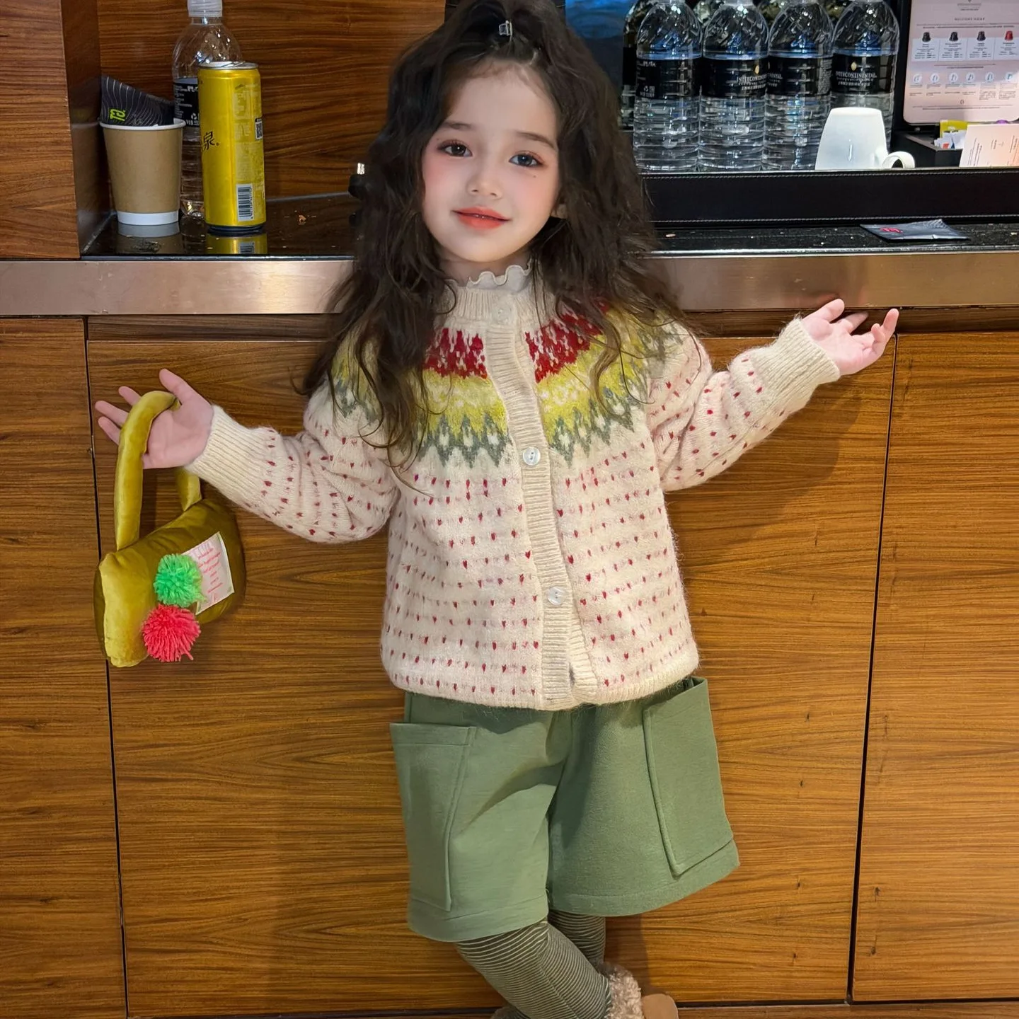 Children's Clothing 2026 Autumn New Item Children's Clothing Girls Retro Color Knitted Sweater Cardigan Autumn Sweater