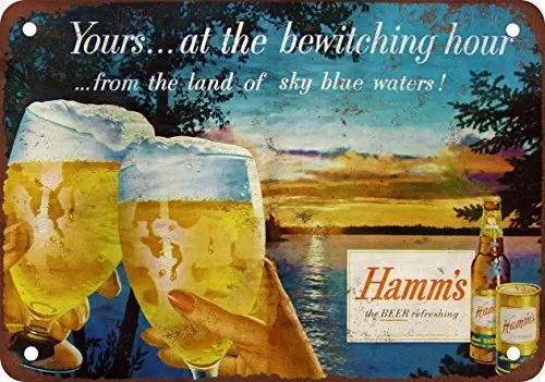 1955 Hamm's Beer Bewitching Vintage Look Reproduction Metal Tin Sign 8X12 Inches