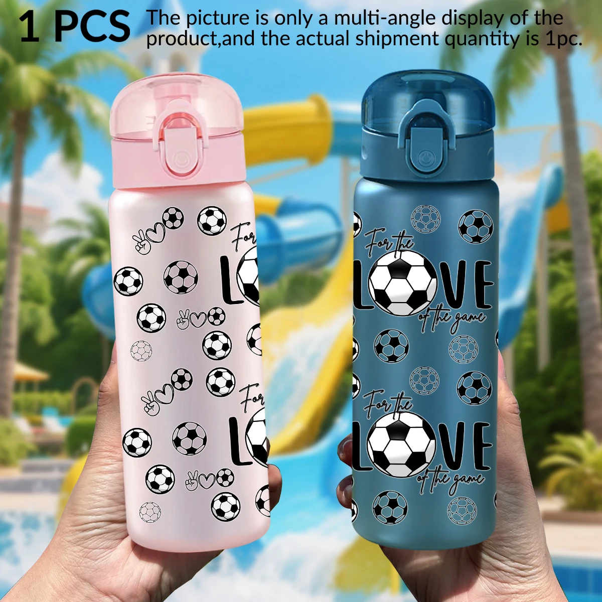 1pc Football Print 26oz Plastic Water Bottle Outdoor Sports Water Bottle Birthday/back To School Season Gift view 5