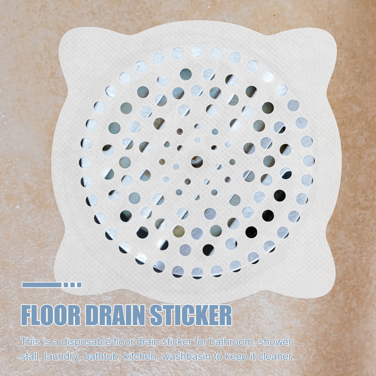 

100 pcs Floor Drain Disposable Bathroom Anti-Block Filter Sticker For Shower Bathtub Kitchen Laundry Non-Woven Water Draining