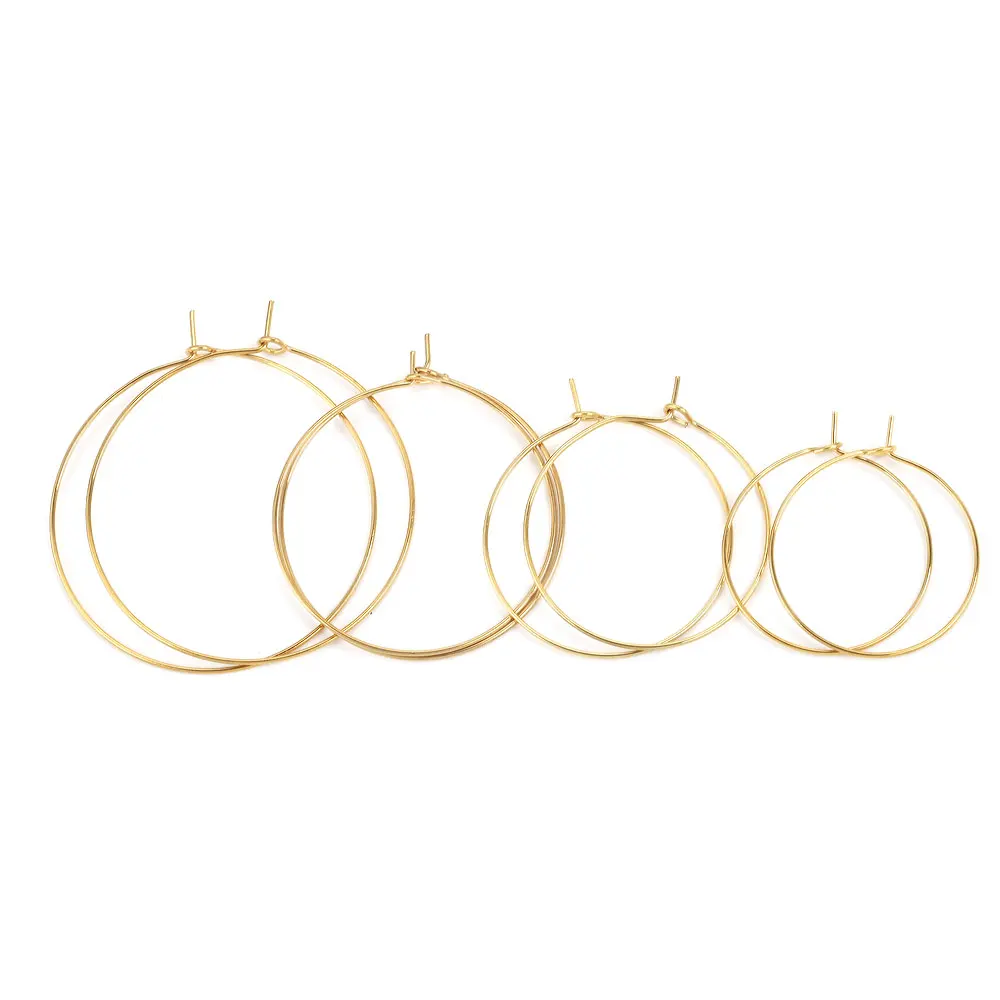 20Pcs Big Circle Wire Hoops Loop Earrings Wire Stainless Steel Dangle Earring Jewelry Making Supplies DIY Hoops Earrings Finding