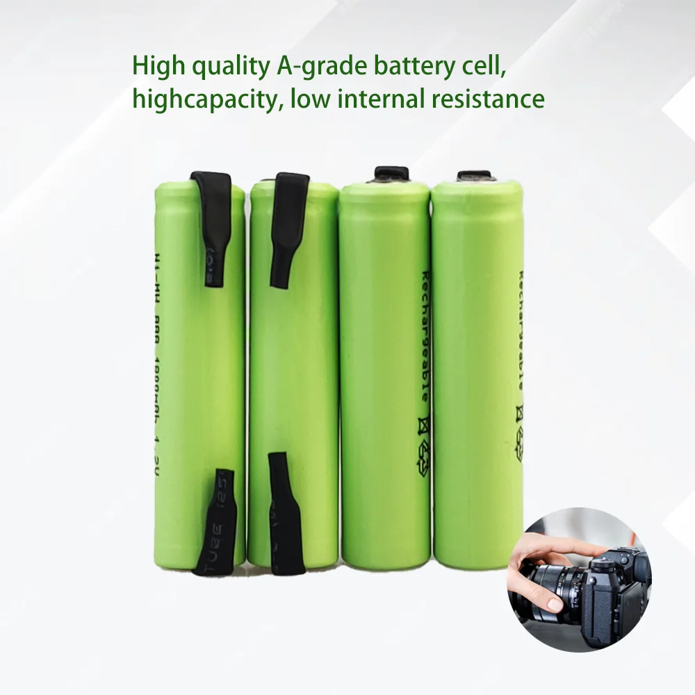 AAA 1.2V 1800mAh Rechargeable Battery Ni-Mh Cell With Solder Tabs new Original Toothbrush Electric Shaver For Philips Braun