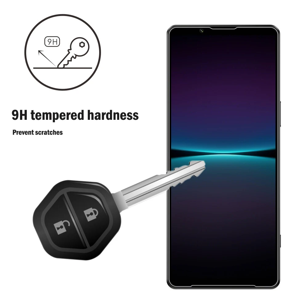 Displayschutzfolie für Sony Xperia 1 IV, vollständige Abdeckung des Bildschirms, für Sony Xperia 1 V, transparente Schutzfolie aus gehärtetem Glas, 2,5D-Kante, 9H-Härtegrad. – Detail 5