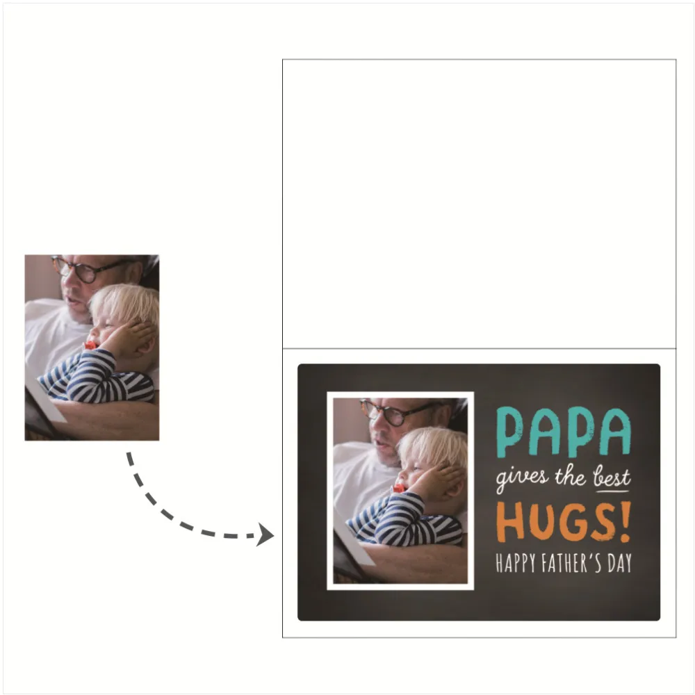 Personalized Greeting Card Custom Text DAD Photo Image Upload Your Text Greeting Card For Father's day Thanksgiving Day