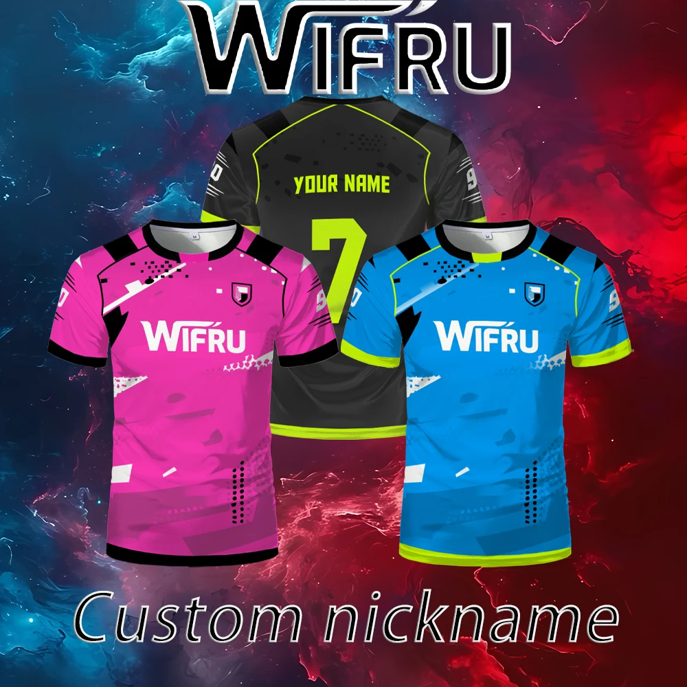 

WIFRU New Fashion Design Football Shirt Customizable HD Printing Breathable Soccer Jersey Quick-drying Fitness Sportswear Tops