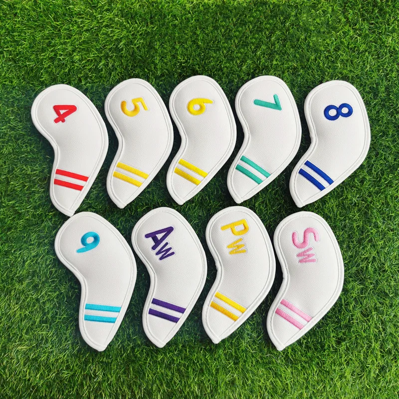 Color embroidery Gradients Number Golf Iron Head Covers Iron Headcovers Wedges Covers Fast delivery