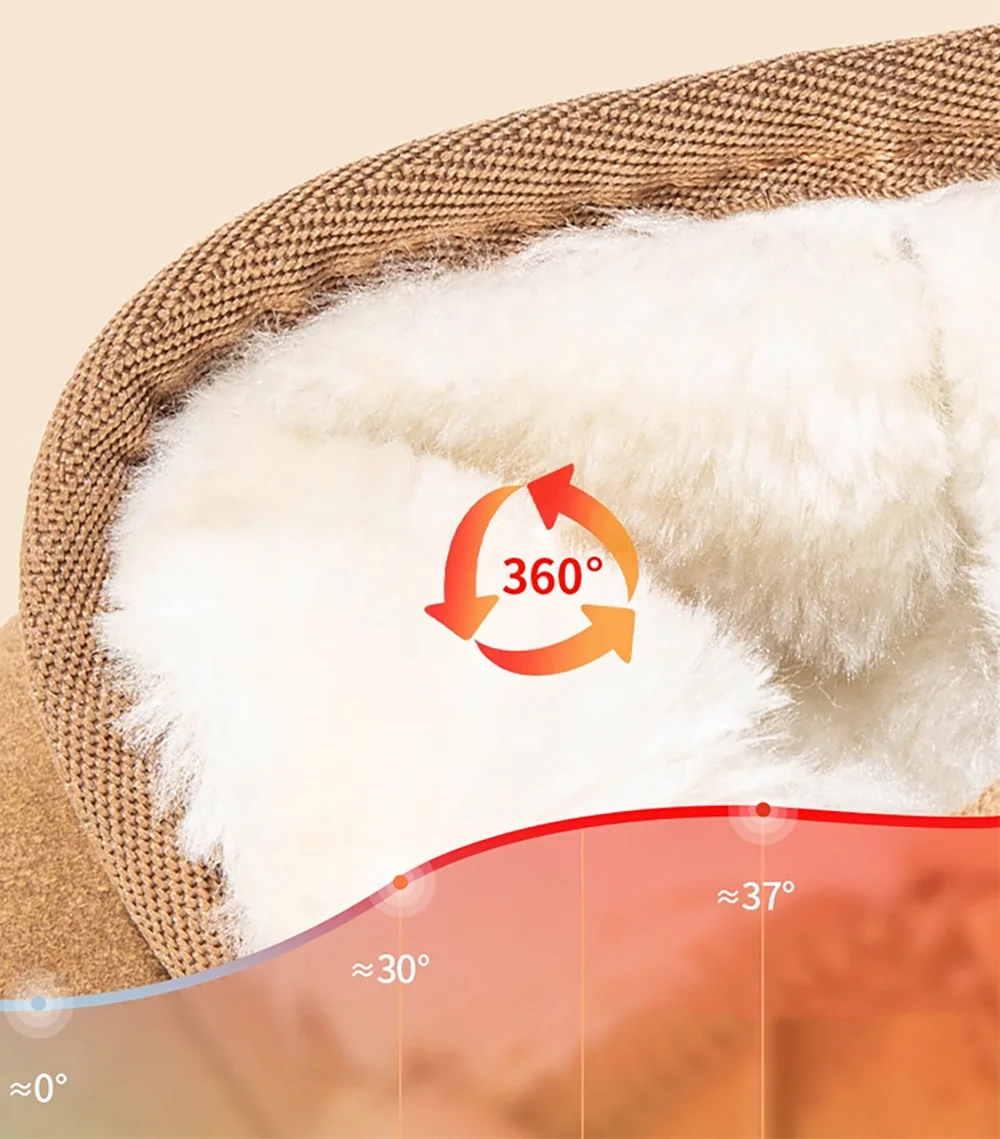 Stivali da neve invernali per bambini Stivali in peluche da ragazza vintage in pelle PU per ragazzo Scarpe in cotone per bambini con suola morbida impermeabili