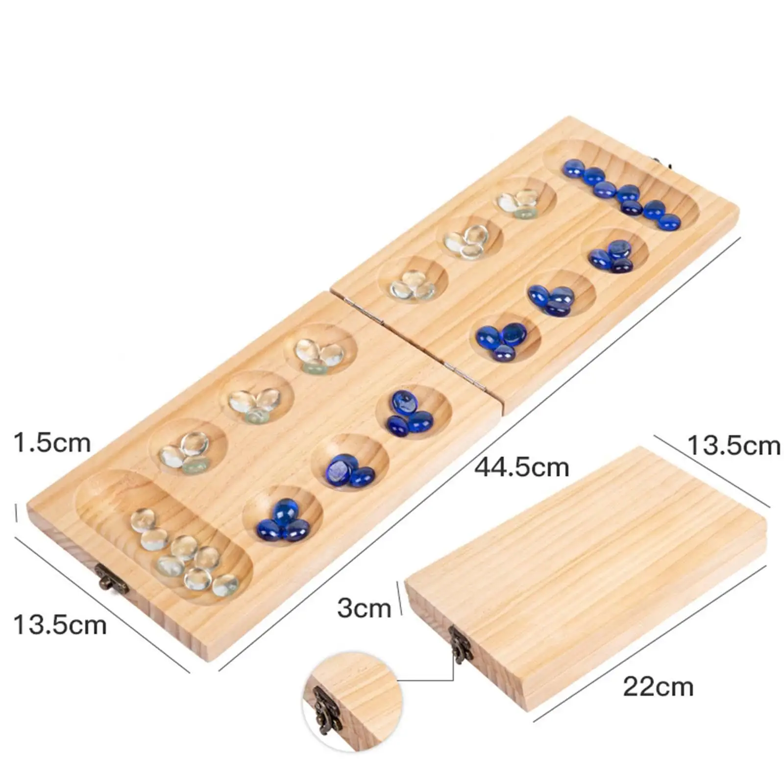 Wooden Mancala Board Game Adult Kids Teen Set for Entertainment travel party