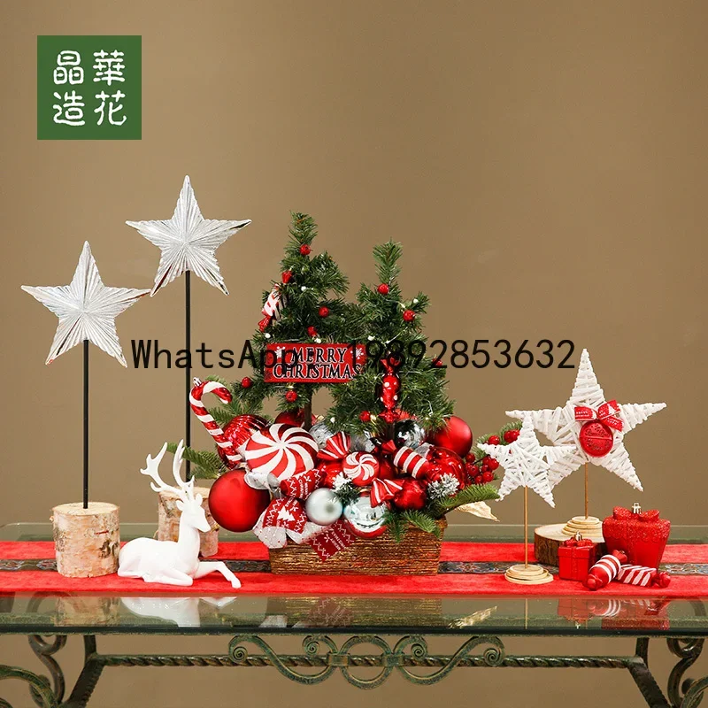 

X-11 Christmas Desktop Theme Scene Decoration Ornament Candle Holder Window Display Atmosphere Decoration
