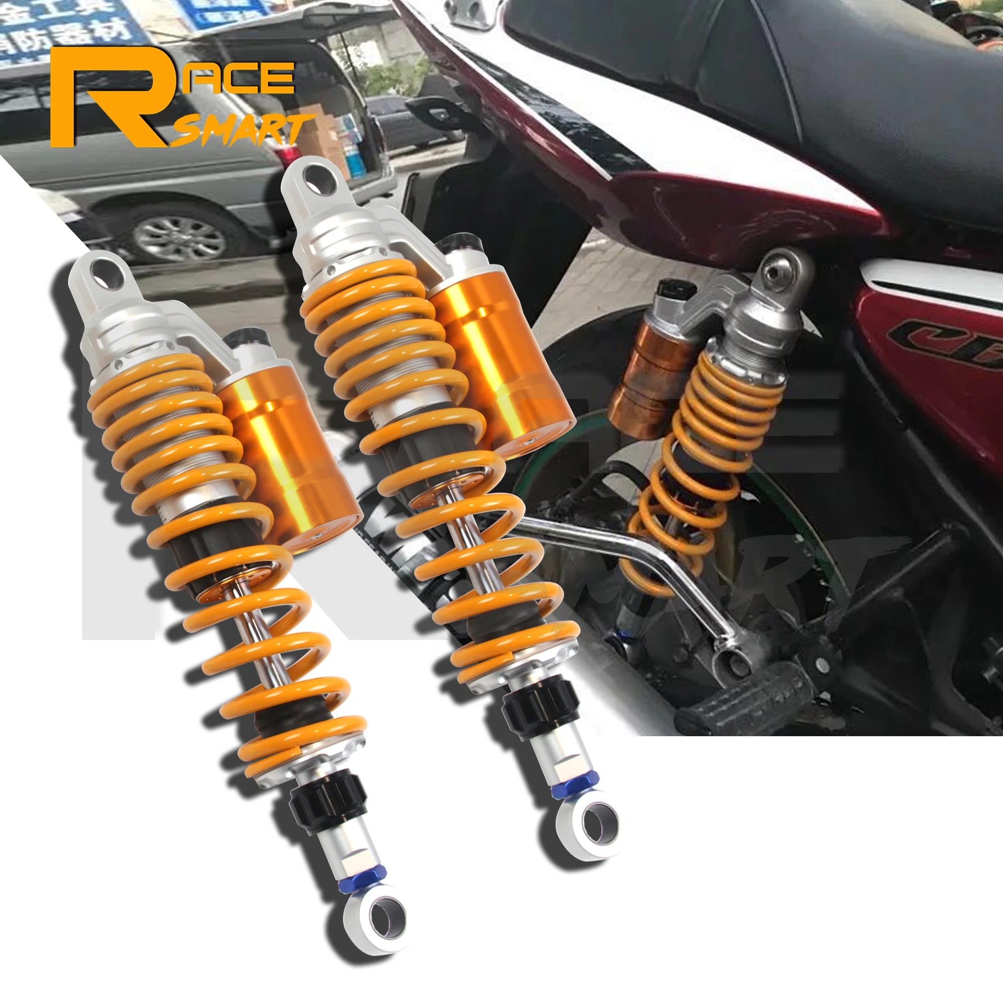 330mm /13'' Motorcycle Adjustable Rear Nitrogen Charged Shock Absorbers For HONDA CB400 1992-1998 CB400 VTEC 1999-2019 2000-2018