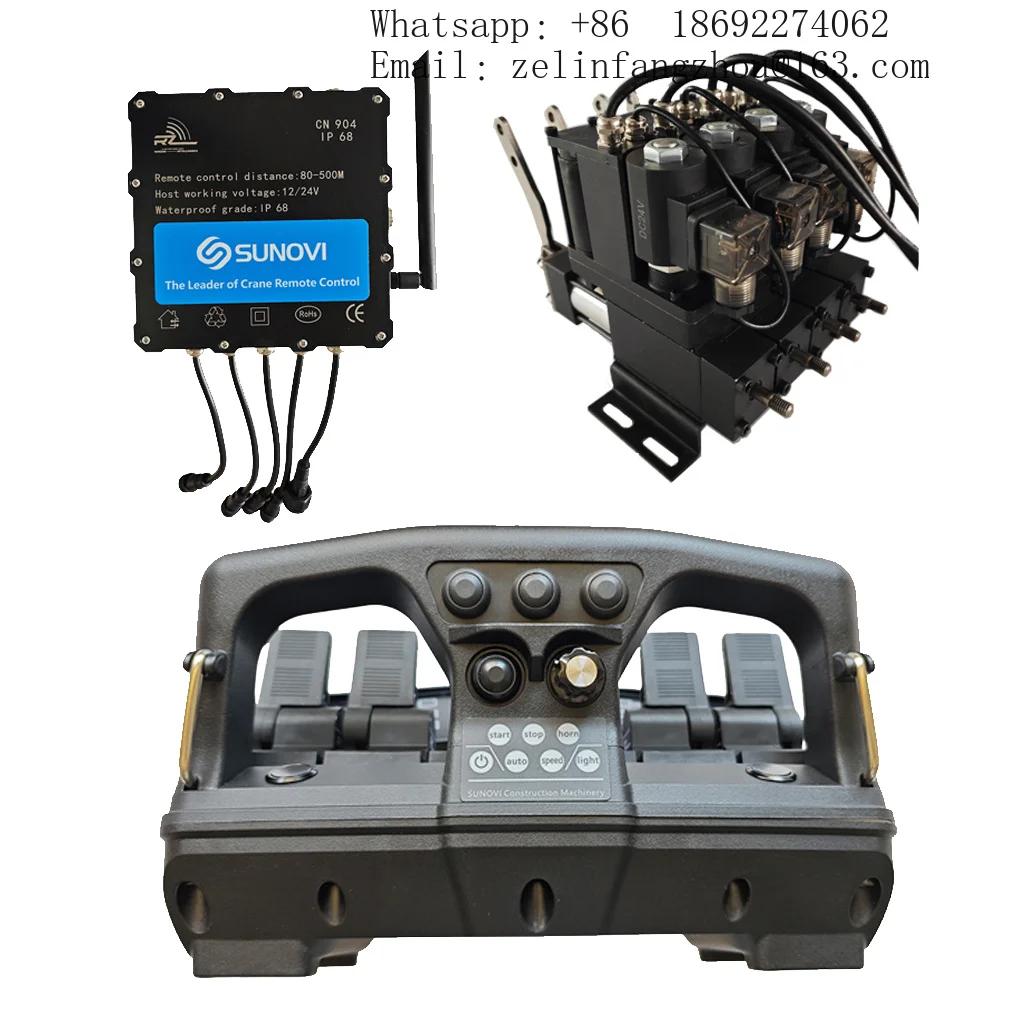 4 Joystick Wireless Proportional Remote Control for Truck Mounted Crane Servo Motor Heavy Duty Industrial Pro Kit Set