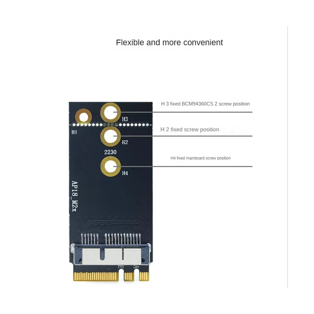 1PCS NGFF M.2 Key A/E Adapter Card Wireless Network Card Adapter Card for BCM94360CS2 BCM94360 BCM943224 Network Card