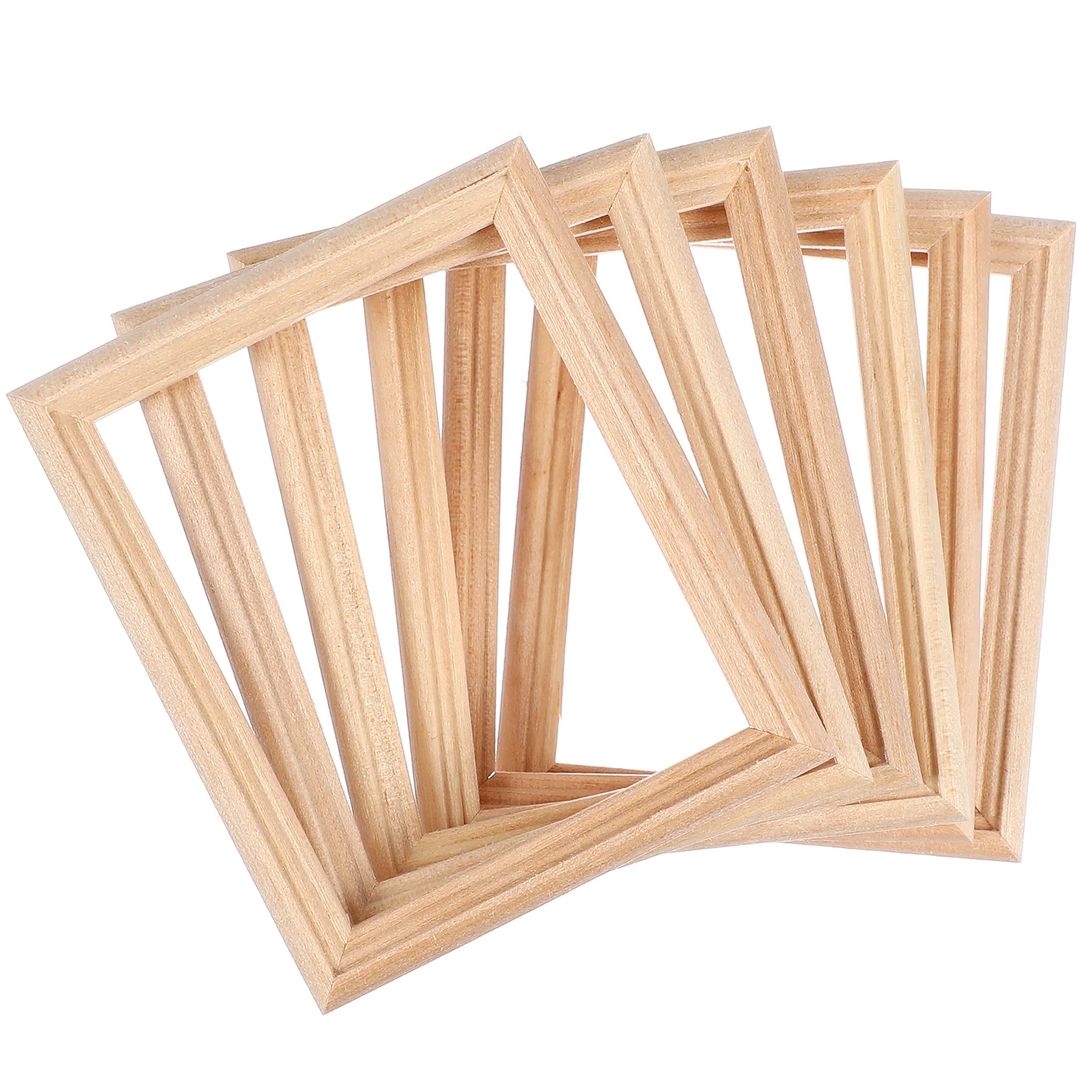 

6 Pcs Wooden Frame Model Decor Small House Props Miniature Photo Bamboo Frames Furniture Tub Toys