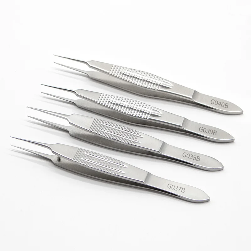 

Stainless Steel 11cm Ophthalmic Micro tweezers Toothed Forceps Straight Toothless Forceps Microscopic Eye Surgical Instruments