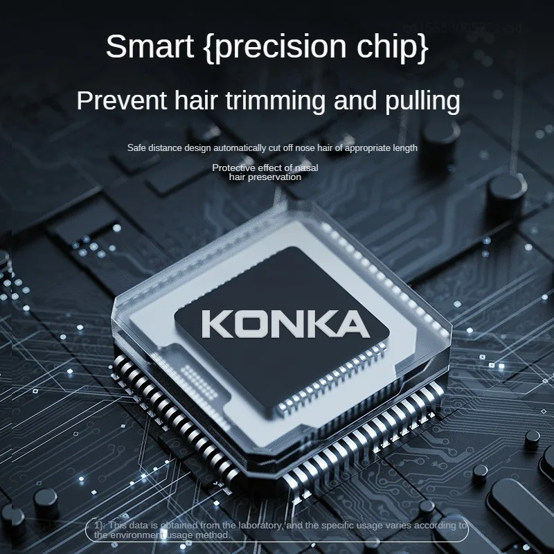  Konka Nose Hair Trimmer Safe Trimming Round Head Hair Trimmer Rechargeable Long Endurance Waterproof Portable Rapid Care