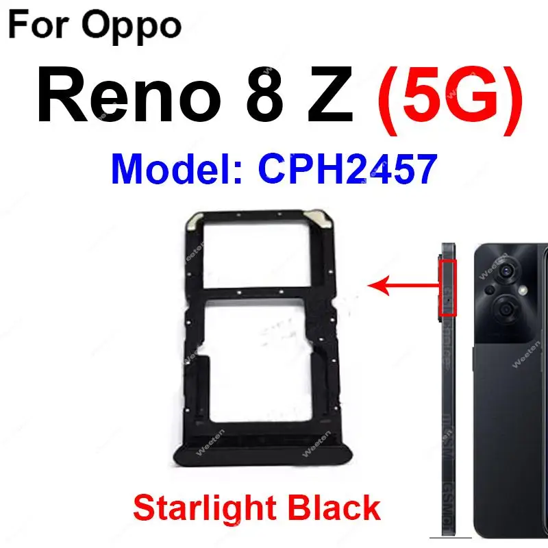 SIM Card Tray For OPPO Reno 8 8 Z Lite Pro Plus 5G SIM Card Tray Slot   Card Reader Holder Socket Repalcaement Parts