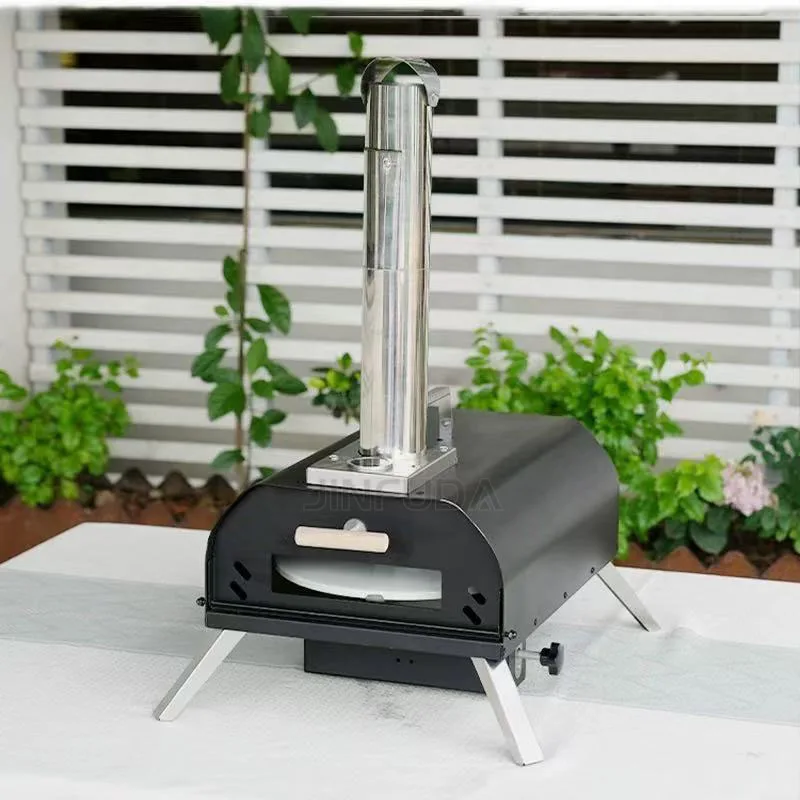 Wholesale Visual Window Outdoor Rotating Wood Barbecue Stove Camping BBQ Grills Commercial Baking Pizza Ovens