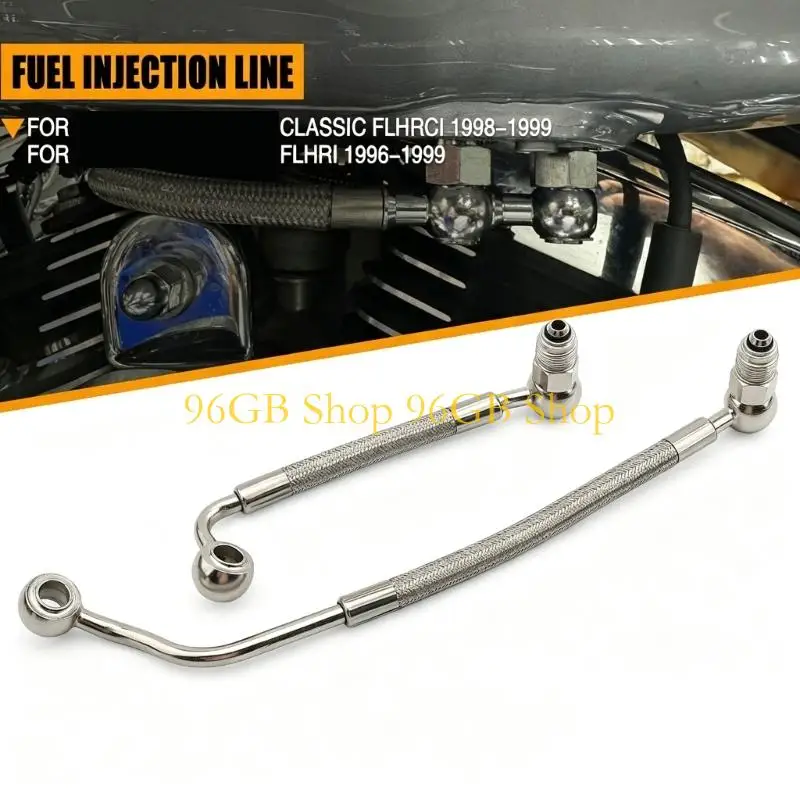 96GB Motorcycle Fuel-Injection Line with Flexible Braided Sections for 1995-1999