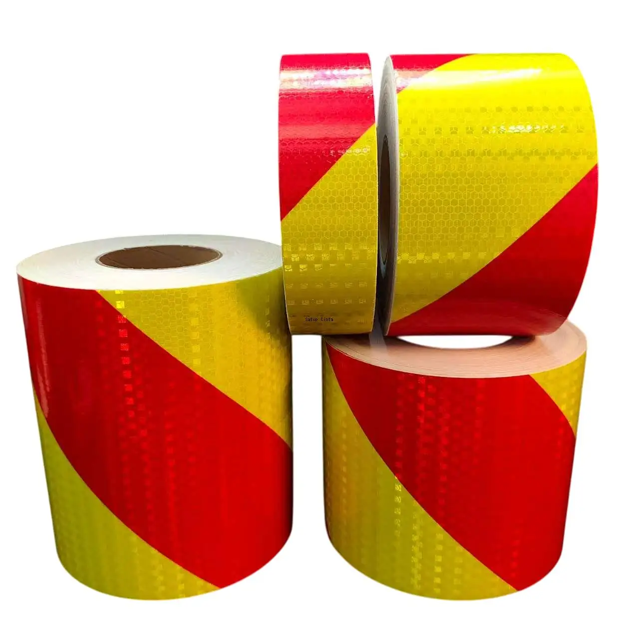 5cm/10cm/15cm/20cm*5M Reflective Adhesive Tapes Fluorescent Yellow-Red Left Right Twill Sticker Reflectors Waterproof  Sheetings