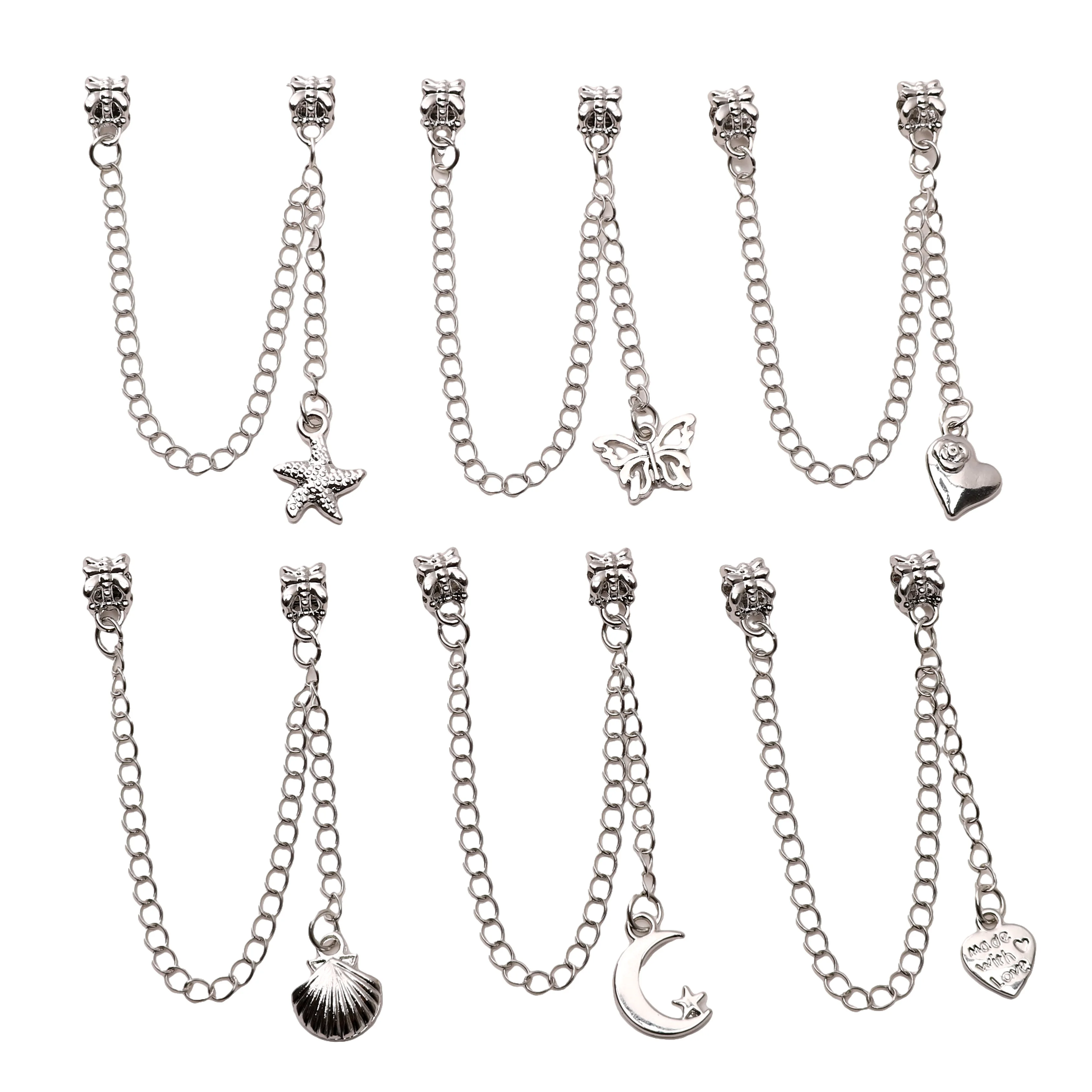 

1Pc Alloy Fashion Safety Chain Tassel Pendant for Jewelry Making DIY Bracelet Hand Chain Bangle Chain Accessories Pendant ﻿