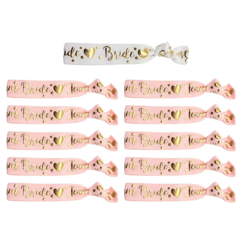 11pcs/set Bachelorette Party Wristbands Team Bride Bracelet Bride To Be Wedding Decoration Hen Party Supplies Bridal Shower