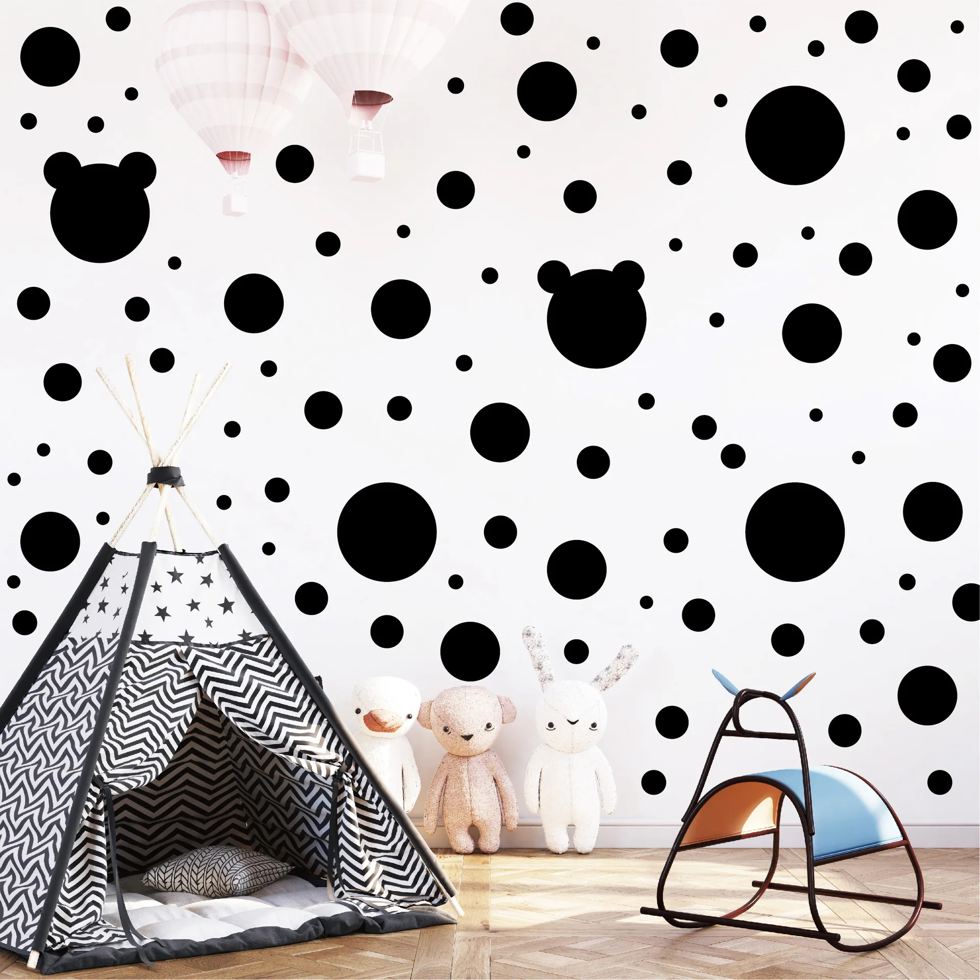 

Black Irregular Dot Wall Stickers, Minimalist Self-Adhesive Waterproof Vinyl Decals for Living Room Bedroom