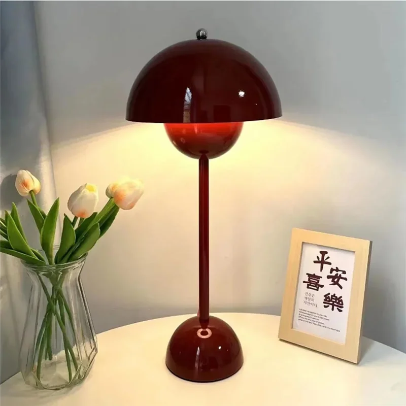ABNL العلوي اللمس التبديل LED الجدول مصباح قابلة للشحن زهرة برعم الفطر تصميم غرفة المعيشة ديكور مكتب ليلة حامل مصباح