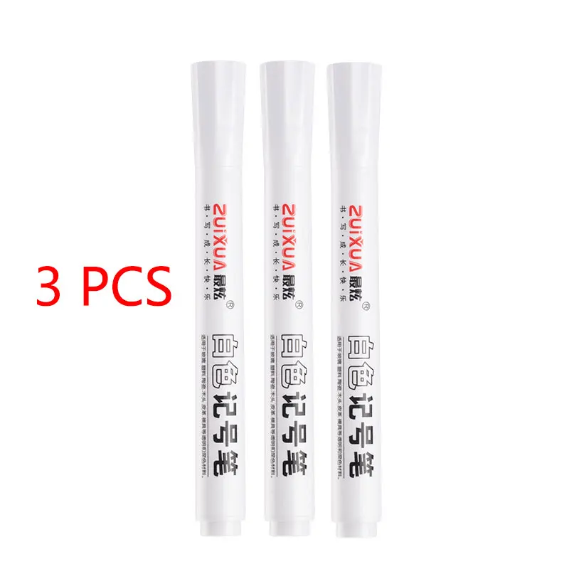 Witte markeerstiften set Vette waterdichte witte gelpen DIY Graffiti Schetsen Marker Briefpapier Schrijven Schoolbenodigdheden borstel