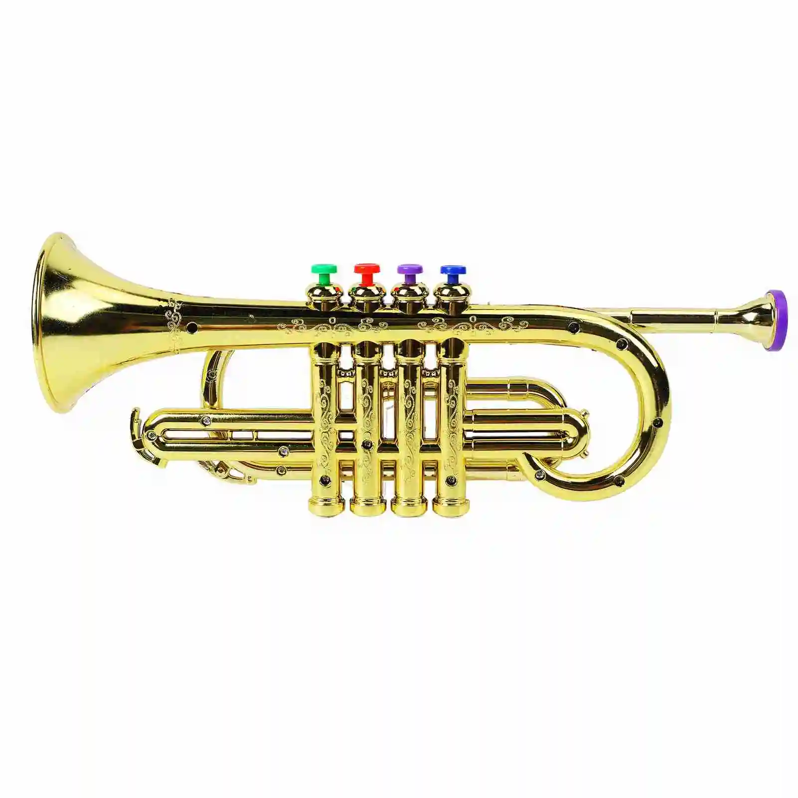 Kid Trumpet Toy with 4 Colored Keys Interesting Educational Musical Children Trumpet Toy