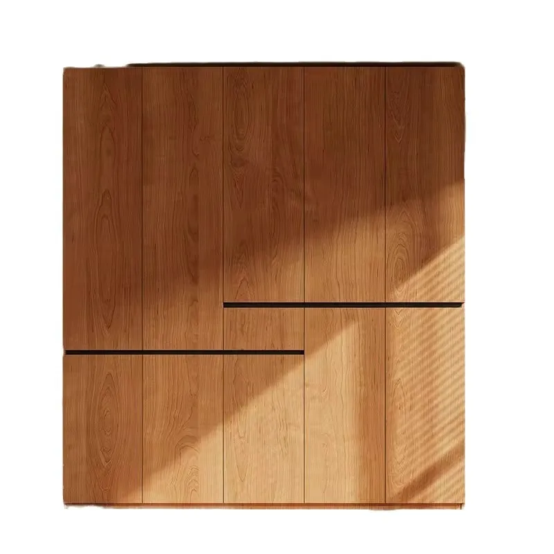All solid wood wardrobe bedroom home segmented no-handle wardrobe