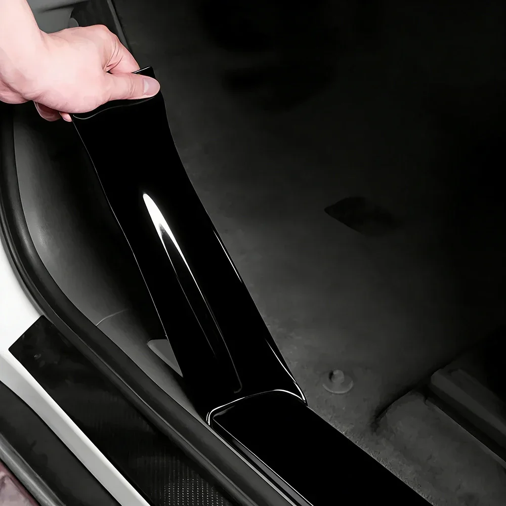 Glossy Black Vinyl Wrap 3/5/7/10CM Tape Window Trim Film Stripe Car Stickers For Car Accessories Pillar Hood Roof
