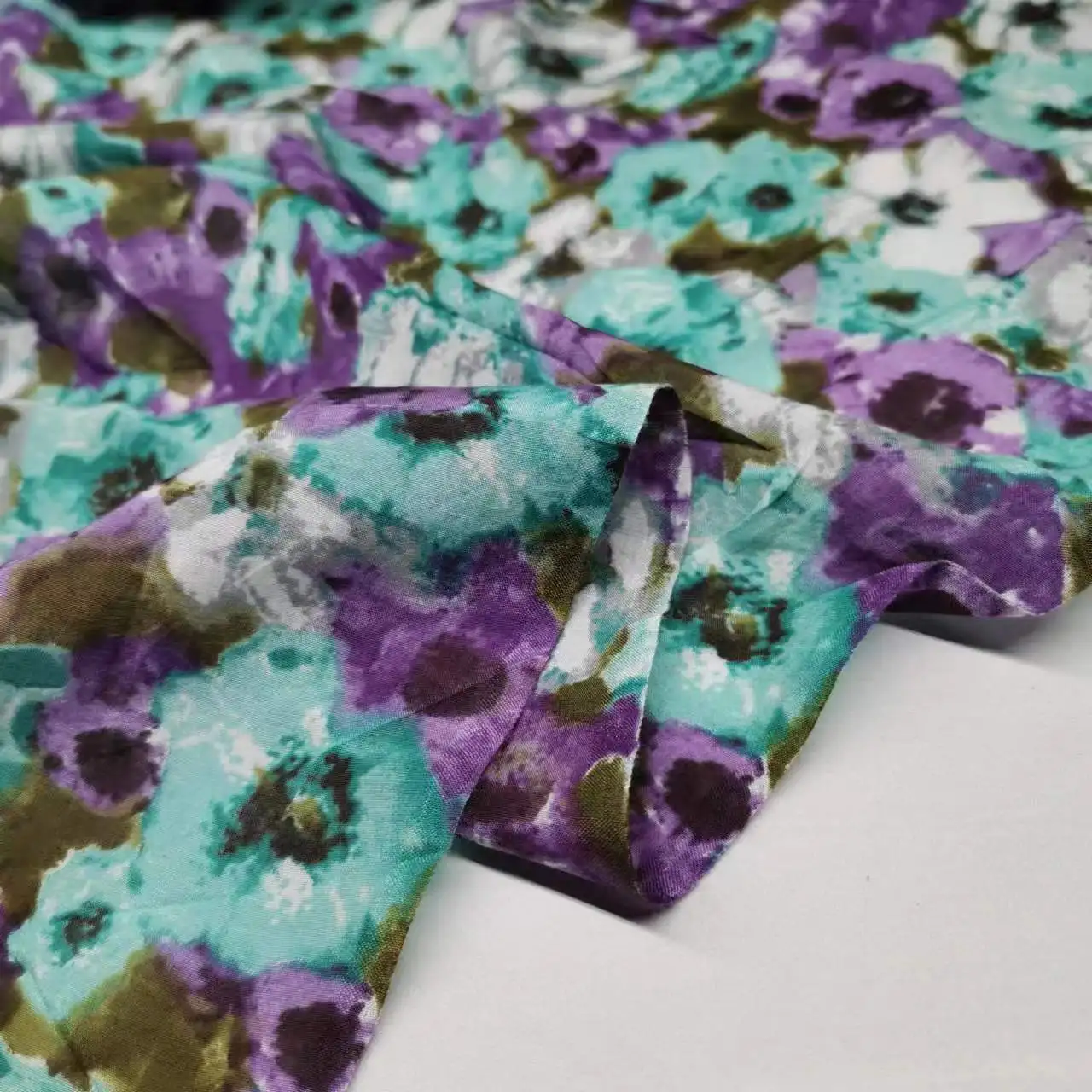 Floral New Silk Cotton Fabric  Mulberry Soie Breathable DIY Clothing Sewing Material