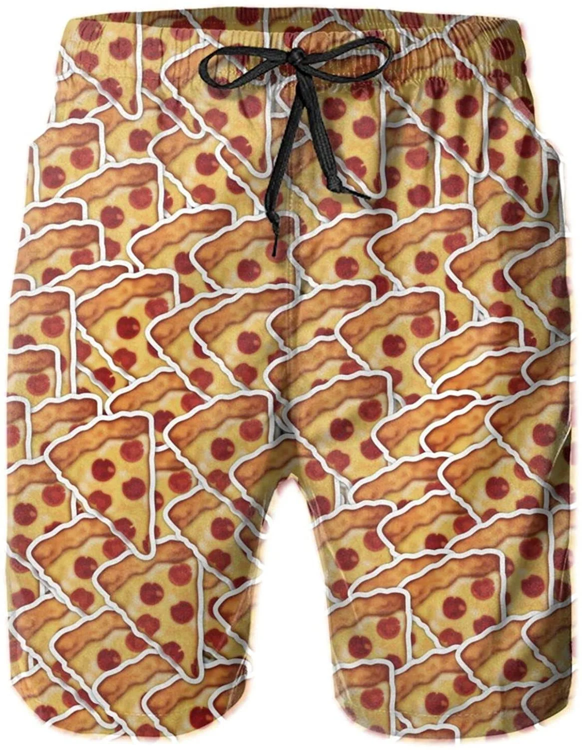 Lightweight Pizza Pattern Quick Drying Beach Boardshorts Ink Men Beach Pants Shorts Pants Outdoor Active