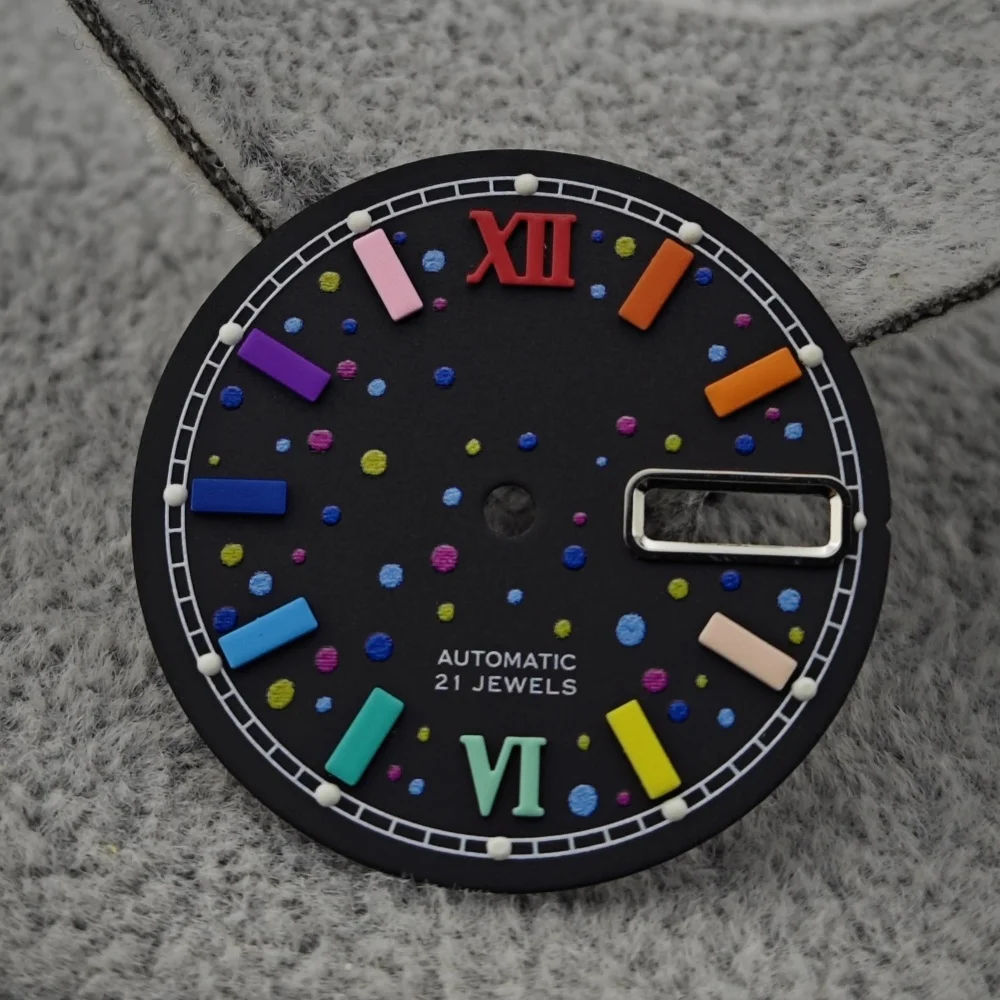SKHousecase-Montre mécanique avec cadran coloré, surface 4R36, modification de calendrier, taille appropriée, 28.5mm, NH36