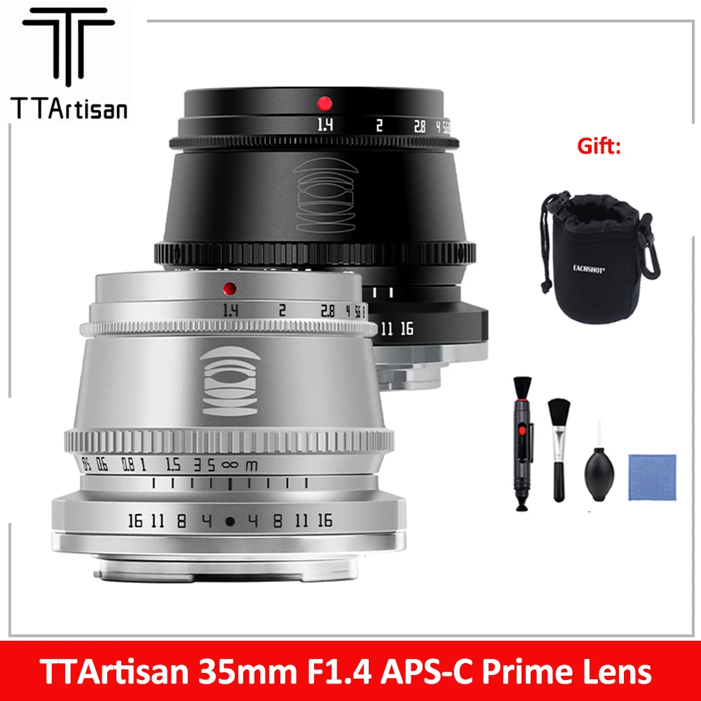 

TTArtisan 35mm F1.4 APS-C MF Lens For FUJI X Panasonic Olympus M4/3 Leica L Mount for SONY E Nikon Z Zfc ZF Canon M Camera Lens