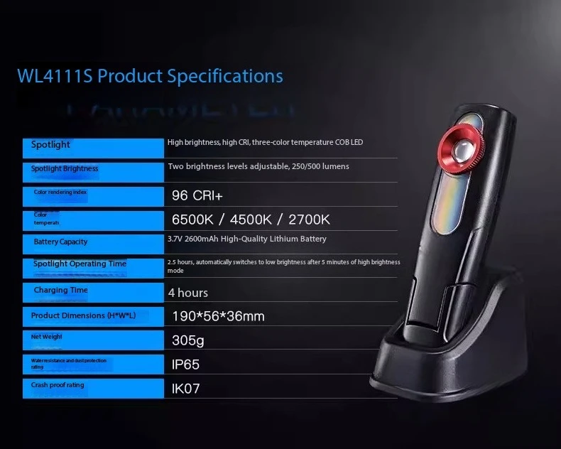 WL4111S Colorimetric Lamp Car Paint Contrast Color Lighting Lamp  Flashlight