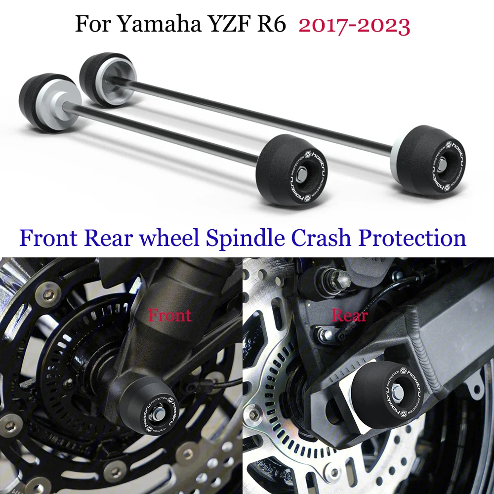 

For Yamaha YZF-R6 YZF R6 2017-2022 2023 Motorcycle Front Rear wheel Spindle Crash Protection Spindle slider Wheel protector